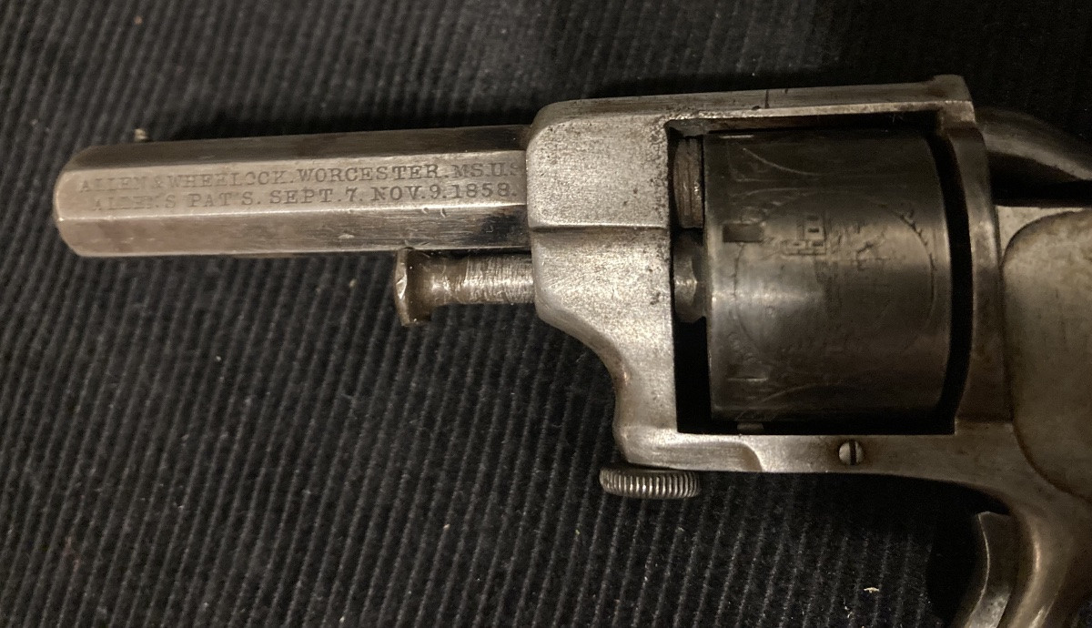 Allenx Wheeloxx .22 Short Caliber Revolver. Us. 1858. Category "d" Collector's Item-photo-2