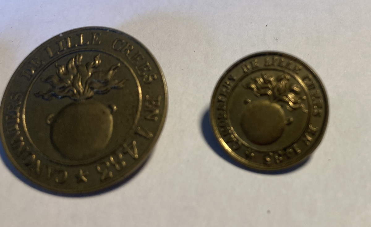 Set Of 3 Buttons "veteran Gunners Of Lille 1804-1815. First Empire. Created In 1483.-photo-4