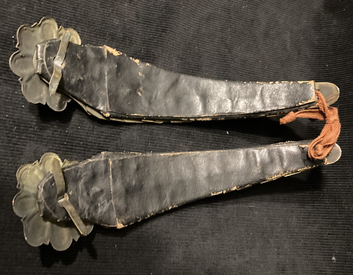 Pair Of Dragoon Helmet Chin Straps “ancient Copy” Type First Empire.-photo-2