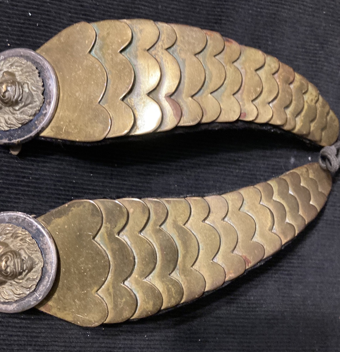 Paire de jugulaires d’officier de casque de cuirassier « COPIE ANCIENNE « type Premier Empire-photo-4