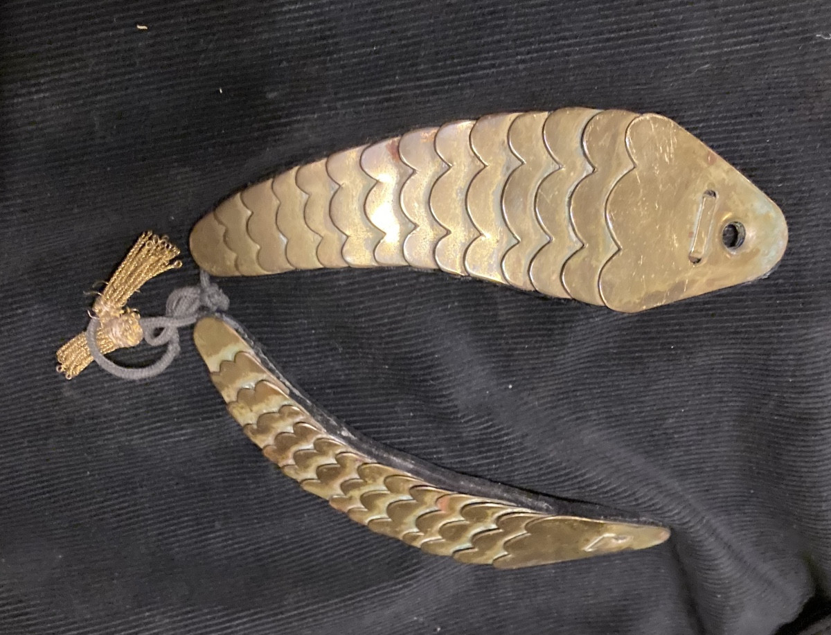 Paire de jugulaires d’officier de casque de cuirassier « COPIE ANCIENNE « type Premier Empire-photo-2