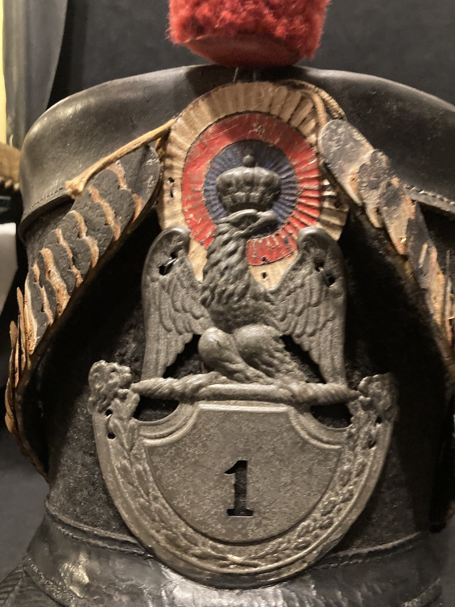SHAKO TROUPE DU 1er RÉGIMENT  DE HUSSARD , TYPE 1812.  Premier Empire.-photo-2