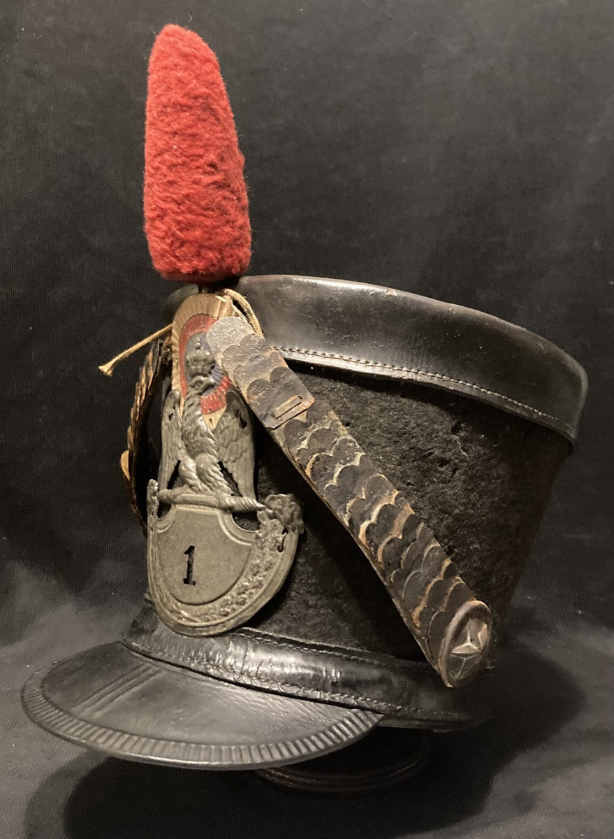 SHAKO TROUPE DU 1er RÉGIMENT  DE HUSSARD , TYPE 1812.  Premier Empire.-photo-3