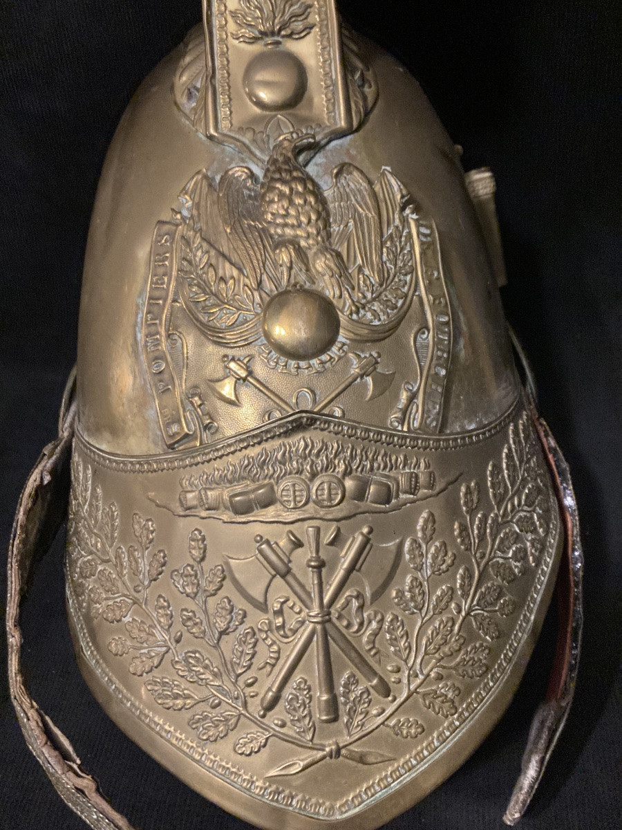 Firefighter's Helmet From The Commune Of F. Fourches. Second Empire.-photo-3