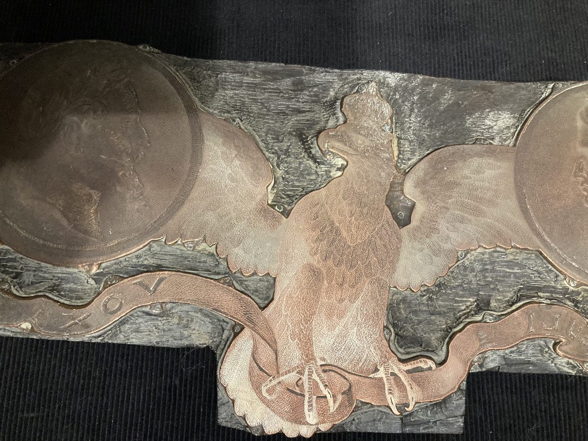 Eagle Whose Wings Are Surmounted By Napoleon I And Napoleon III. Printing Matrix.-photo-2