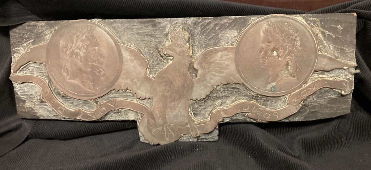 Eagle Whose Wings Are Surmounted By Napoleon I And Napoleon III. Printing Matrix.-photo-4