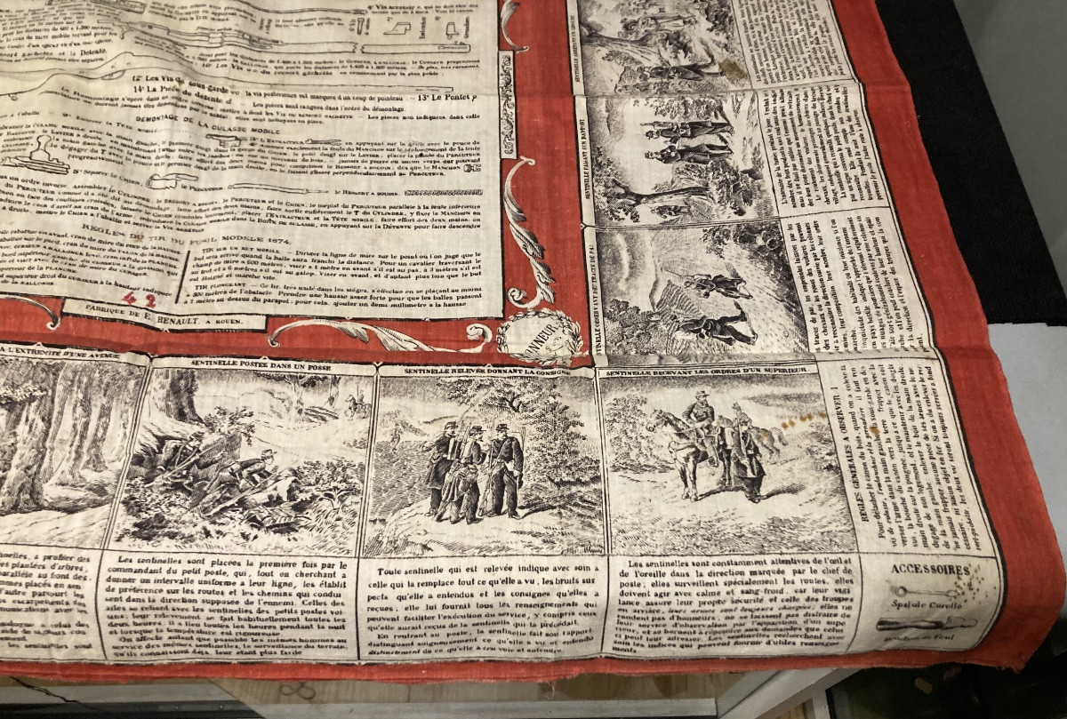 Mouchoir d’Instruction Militaire N’ 2 «  Démontage et remontage du fusil modèle 1874 » matricul-photo-3