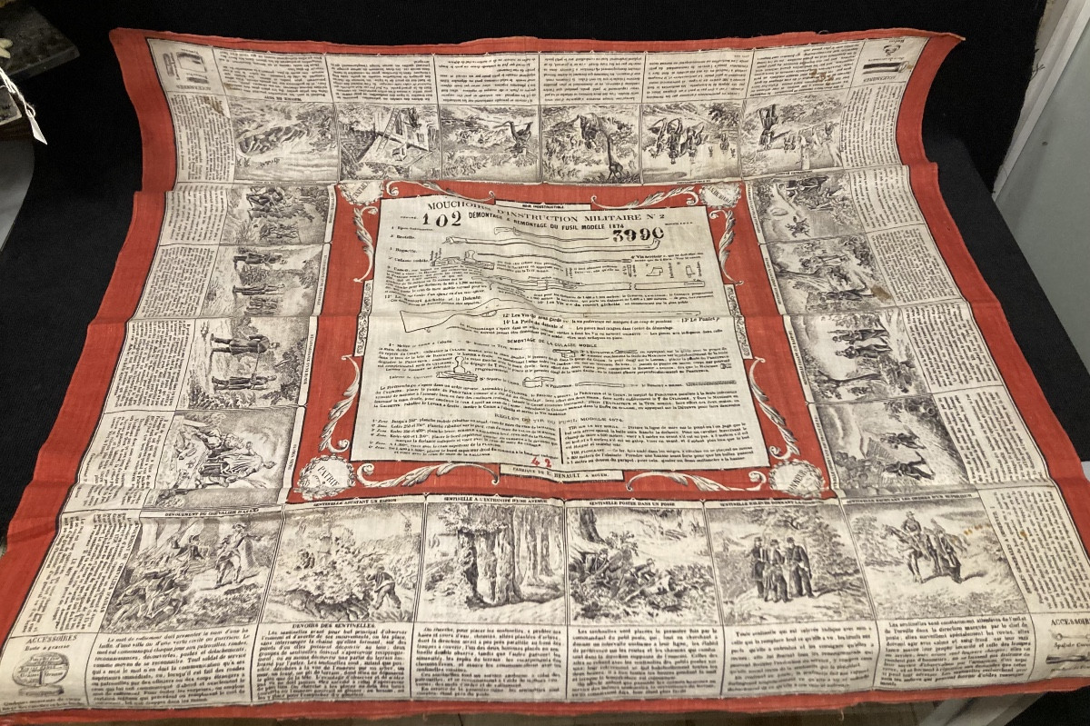 Mouchoir d’Instruction Militaire N’ 2 «  Démontage et remontage du fusil modèle 1874 » matricul