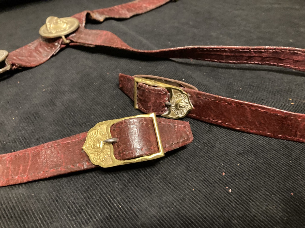 Ceinturon d’Aide de Camps en marocain écarlate ( Bordeaux) France . Premier Empire.-photo-3