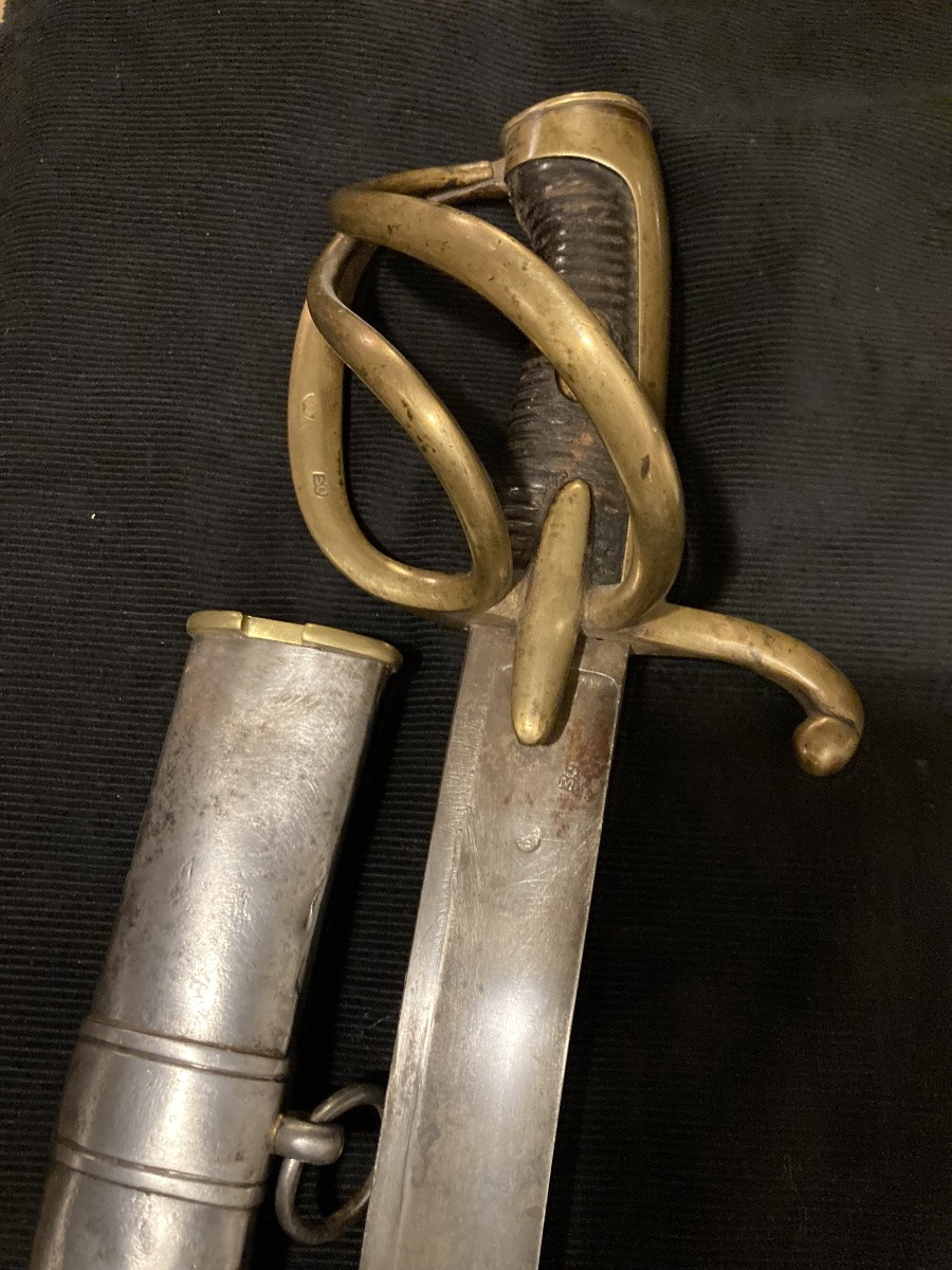 SABRE TROUPE de HUSSARD ; Modèle An IX. Très rare modèle . Premier Empire.-photo-4