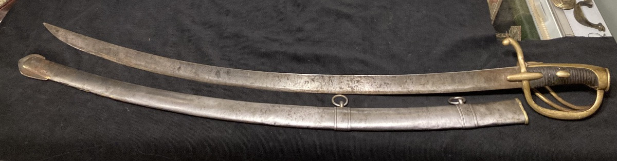 SABRE TROUPE de HUSSARD ; Modèle An IX. Très rare modèle . Premier Empire.-photo-2