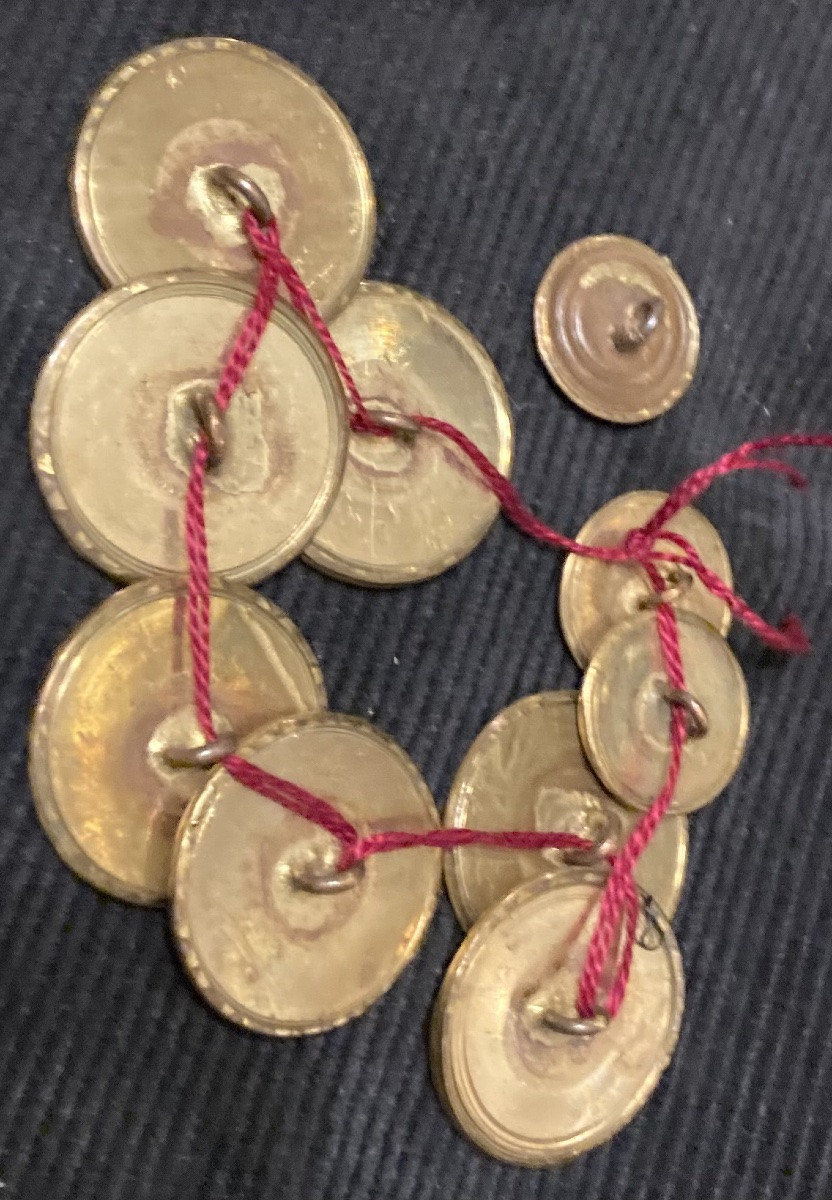 Set Of 10 1st Infantry Restoration Officer Buttons. With Lys Flower.-photo-1