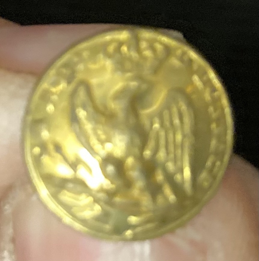 Bouton petit module légèrement bombé . « Garde d’Honneur «  Aigle Impérial . Premier Empire.-photo-3