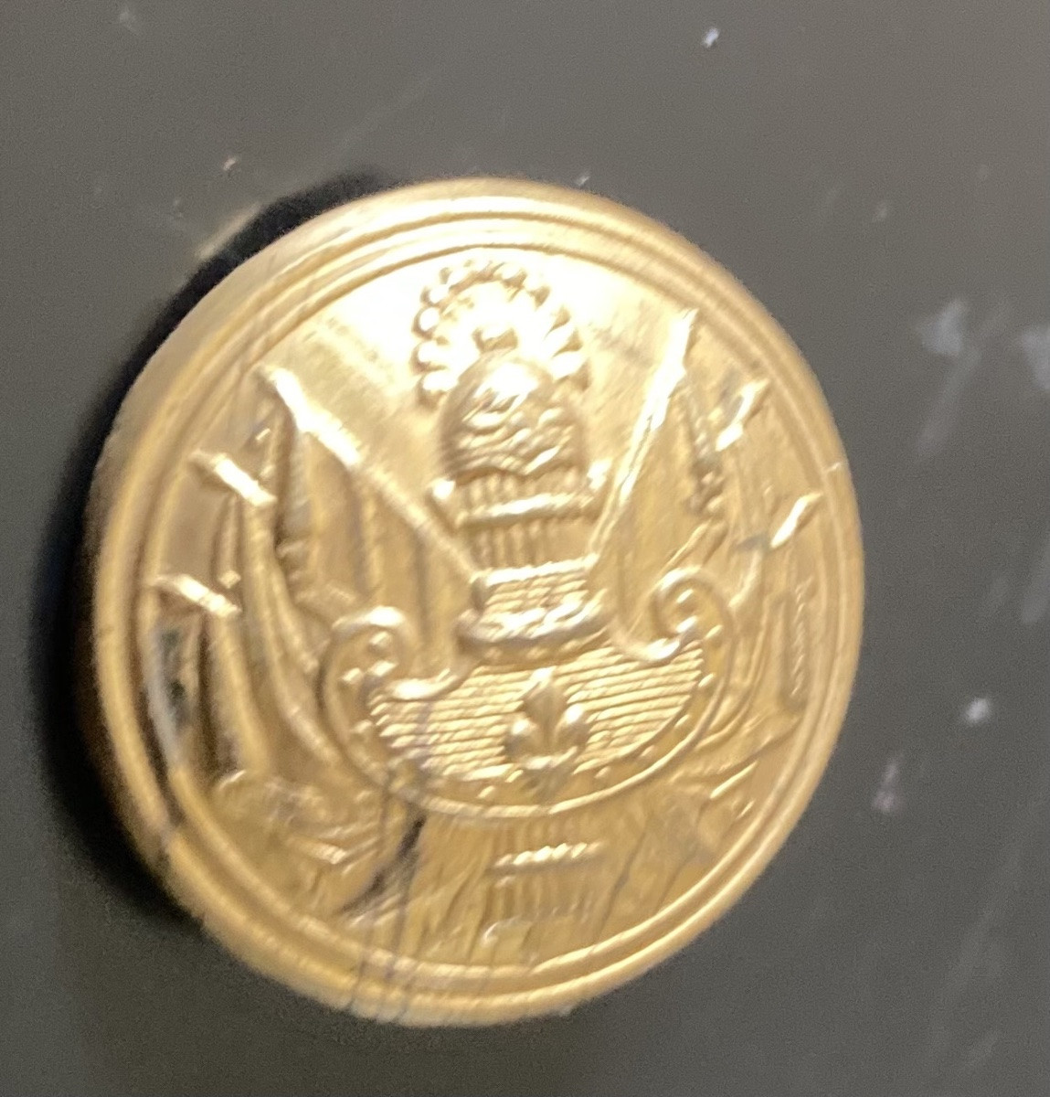 Gros Module De Général Restauration Button. 90\% Gilding . France .-photo-2