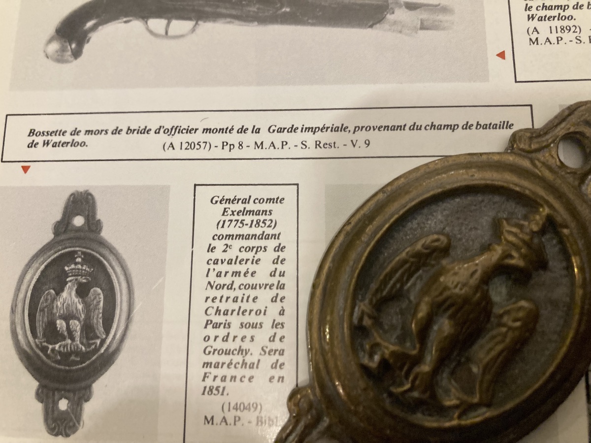 Paire de Bossettes de Mors de Bride d’officier monté de la Garde Impériale . Premier Empire.-photo-2
