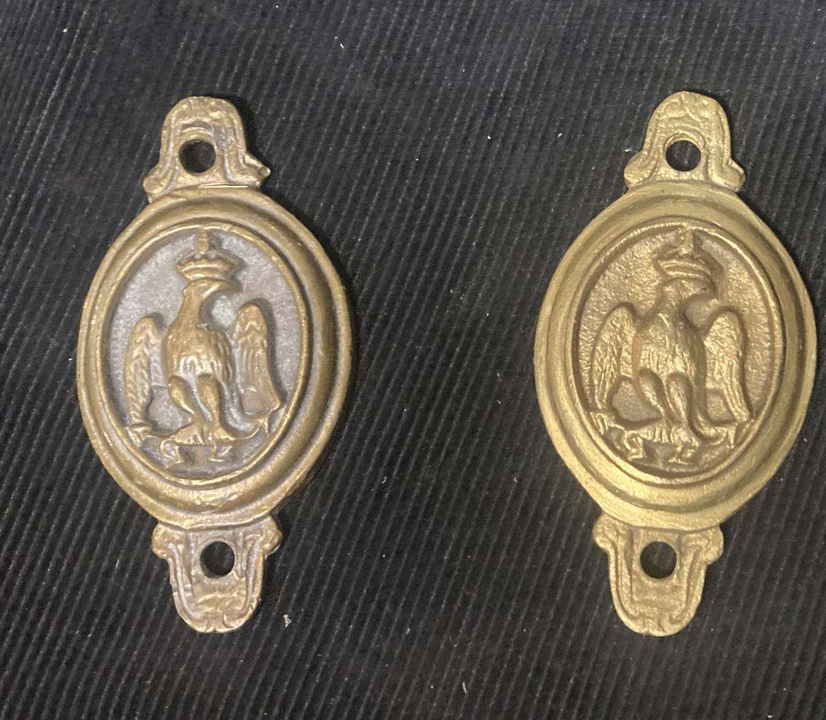 Paire de Bossettes de Mors de Bride d’officier monté de la Garde Impériale . Premier Empire.-photo-3