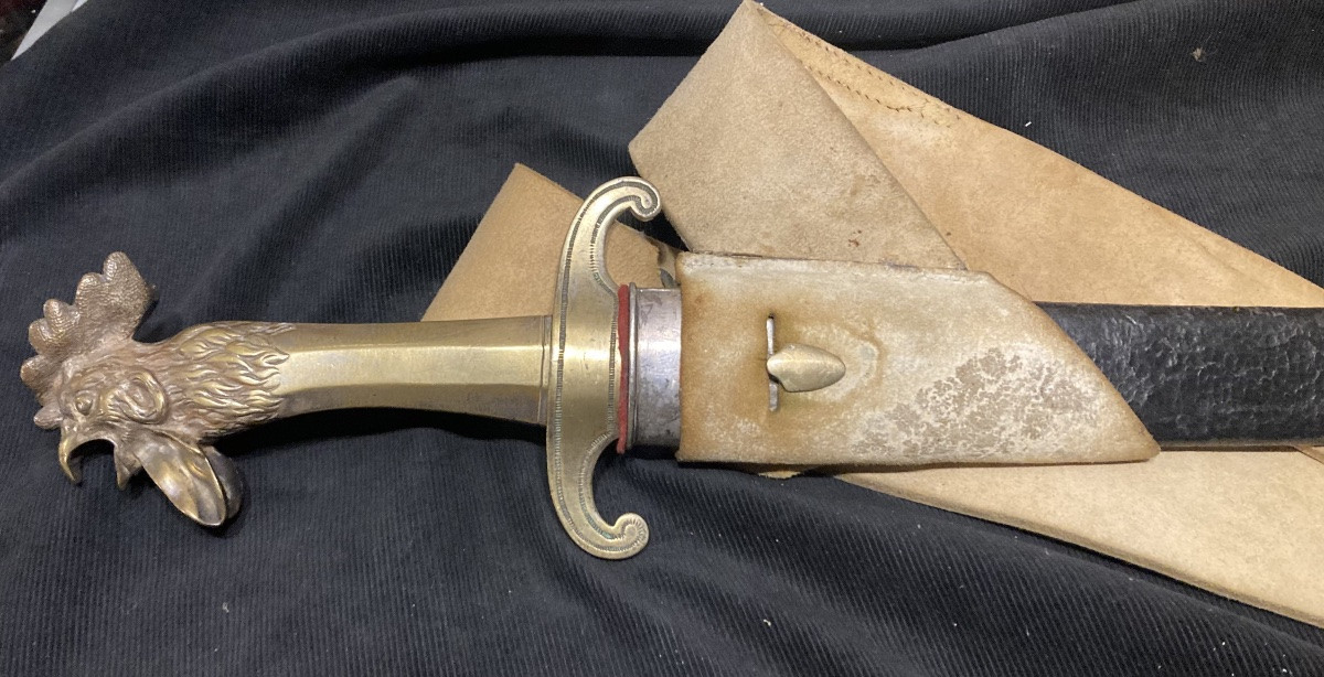 Sapper's Saber, Silvered Brass Guard With Rooster Head. Light Infantry. Em-photo-2