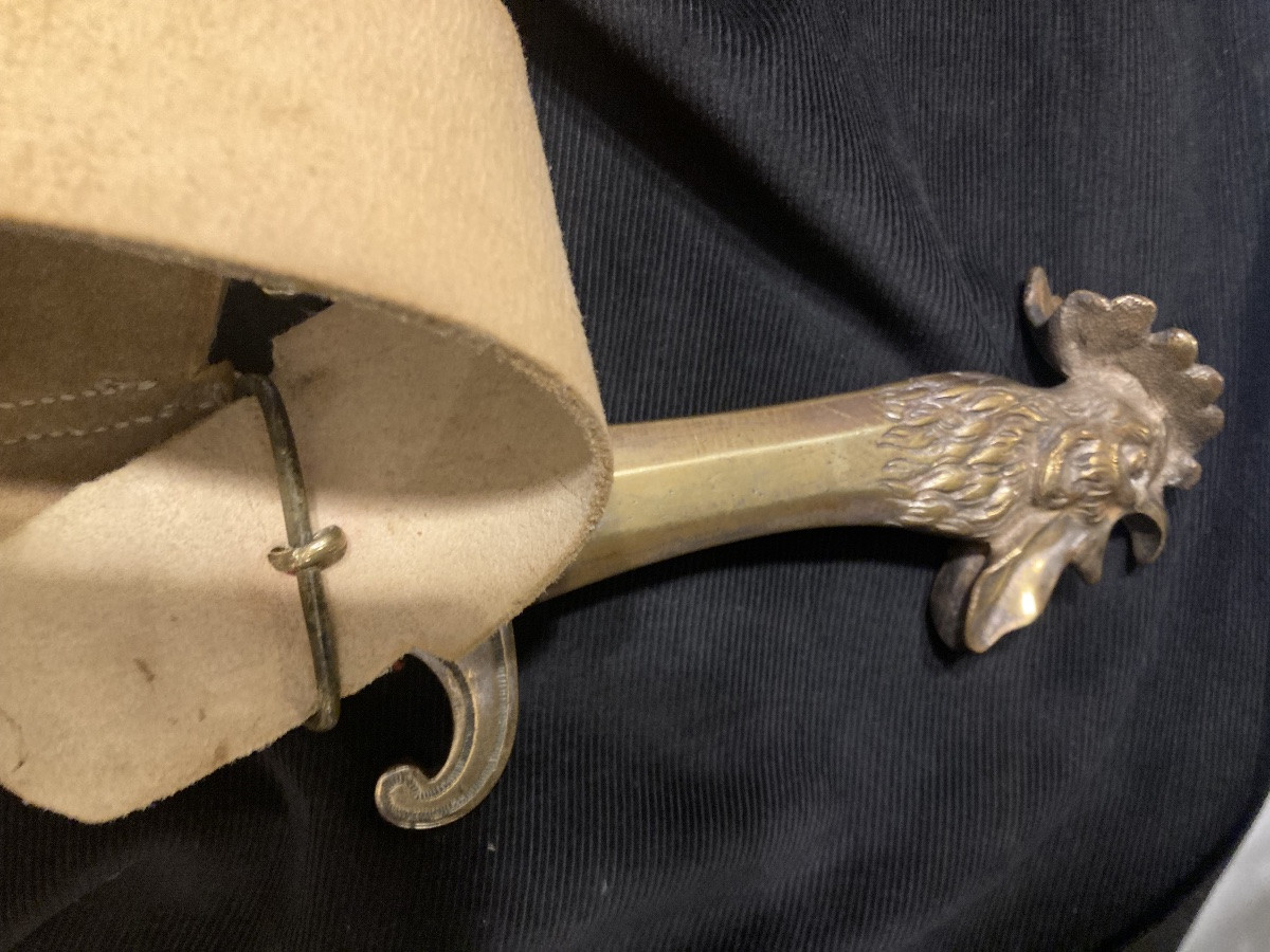 Sapper's Saber, Silvered Brass Guard With Rooster Head. Light Infantry. Em-photo-3