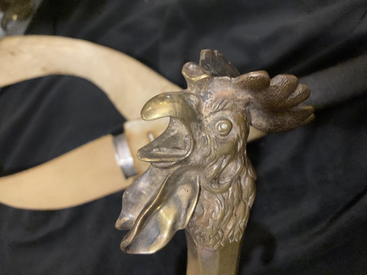 Sapper's Saber, Silvered Brass Guard With Rooster Head. Light Infantry. Em-photo-5