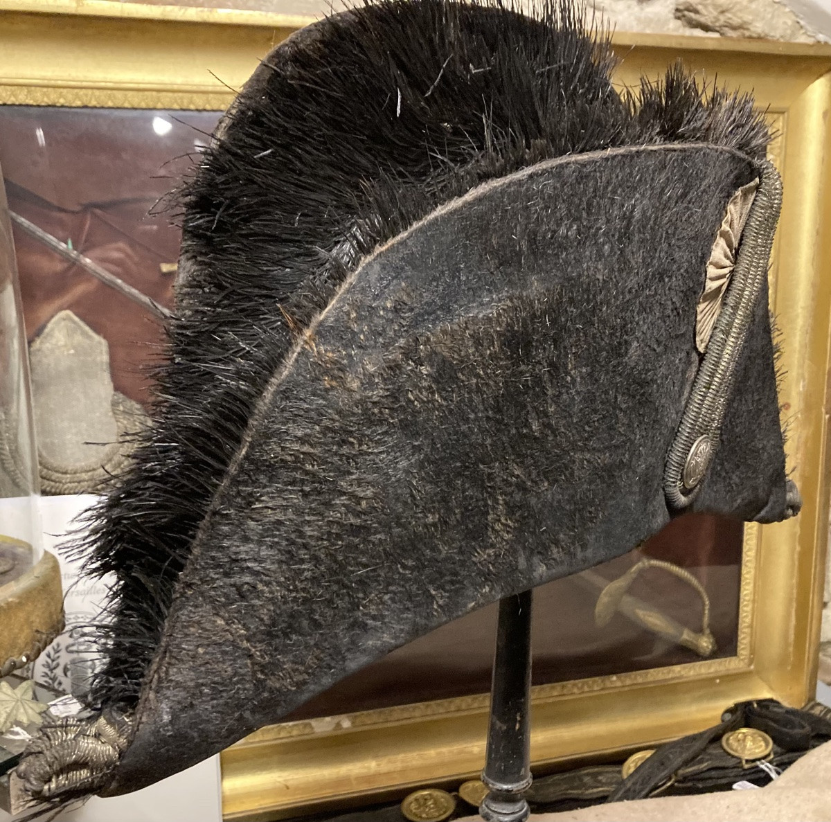 Chapeau Bicorne claque souple d’officier supérieur ( Colonel) 5éme Rgt Garde Royale 1816 France-photo-2