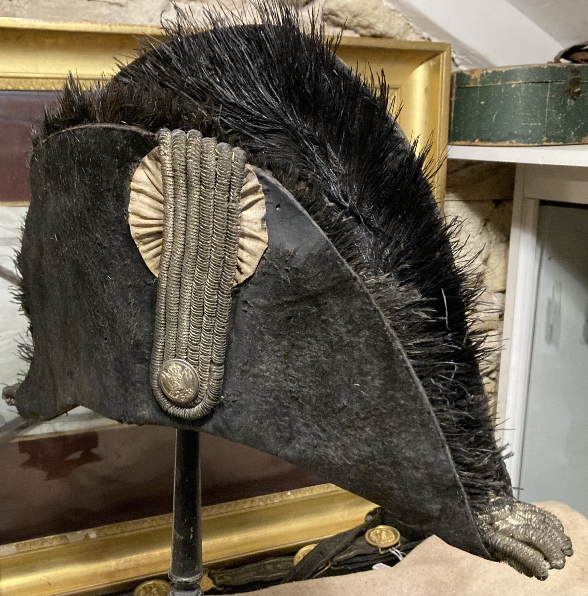 Chapeau Bicorne claque souple d’officier supérieur ( Colonel) 5éme Rgt Garde Royale 1816 France