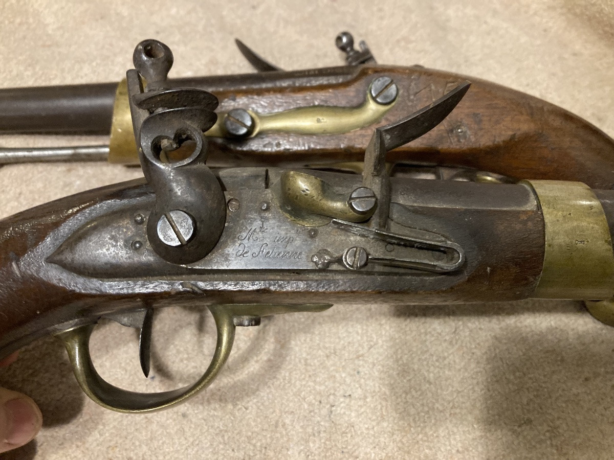 Pair Of Cavalry Pistols, Model An IX Modified An XIII. First Empire.-photo-1