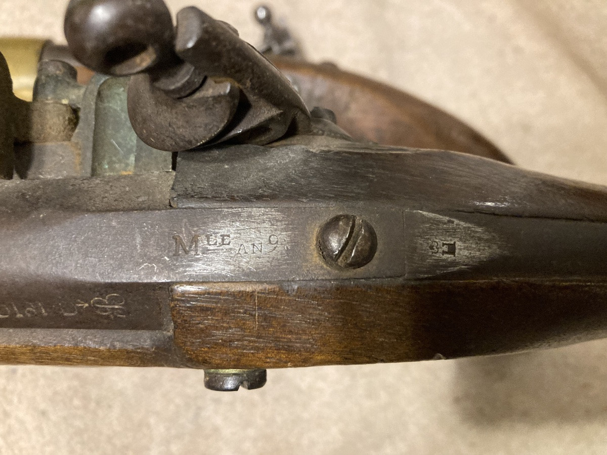 Pair Of Cavalry Pistols, Model An IX Modified An XIII. First Empire.-photo-2