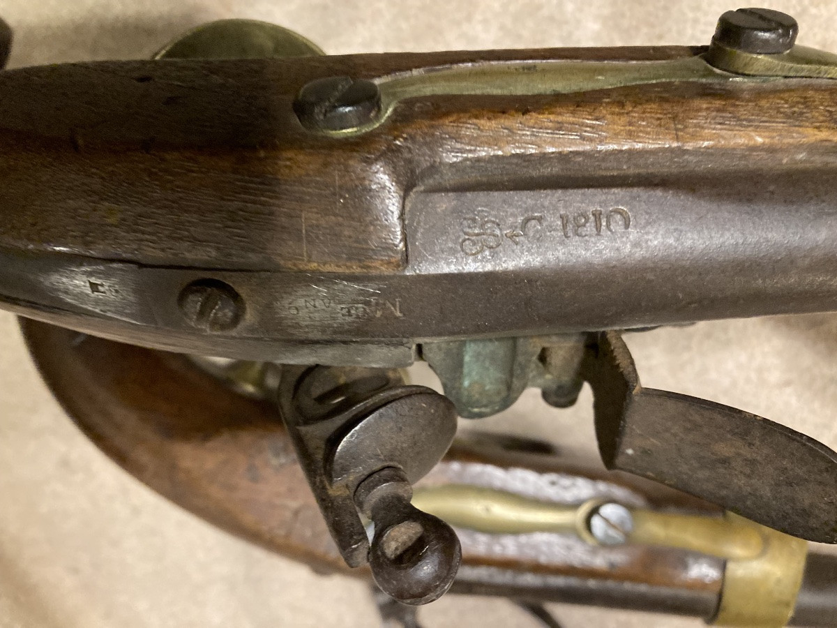 Pair Of Cavalry Pistols, Model An IX Modified An XIII. First Empire.-photo-3