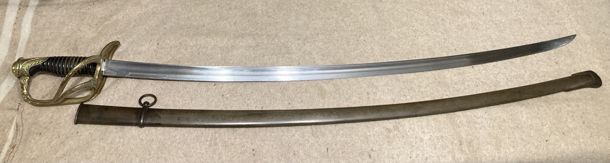 Sabre d’Officier de Cavalerie Légére, modèle 1822 modifié Troisième République .-photo-3