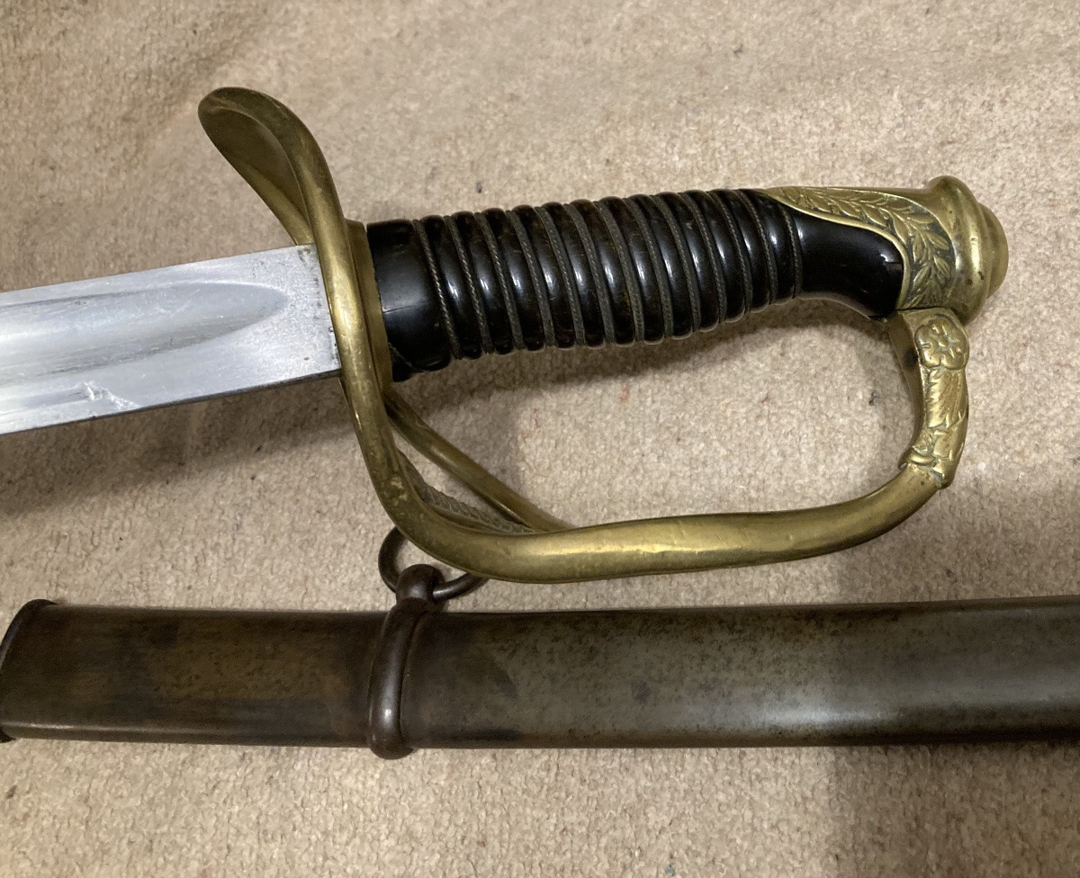 Sabre d’Officier de Cavalerie Légére, modèle 1822 modifié Troisième République .-photo-4