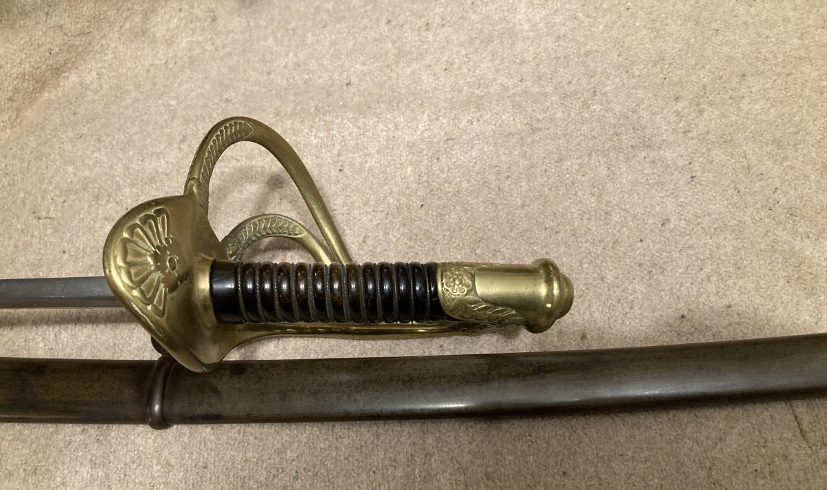 Sabre d’Officier de Cavalerie Légére, modèle 1822 modifié Troisième République .-photo-5
