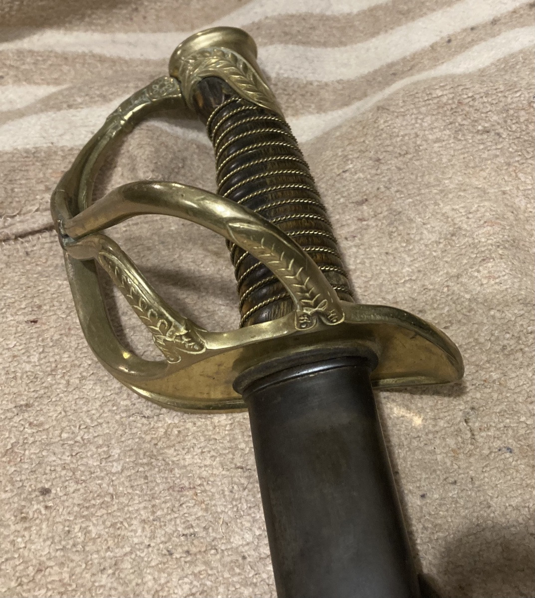 Light Cavalry Officer's Saber; Model 1822 Modified Dated Aiut 1892 Third Republic-photo-2