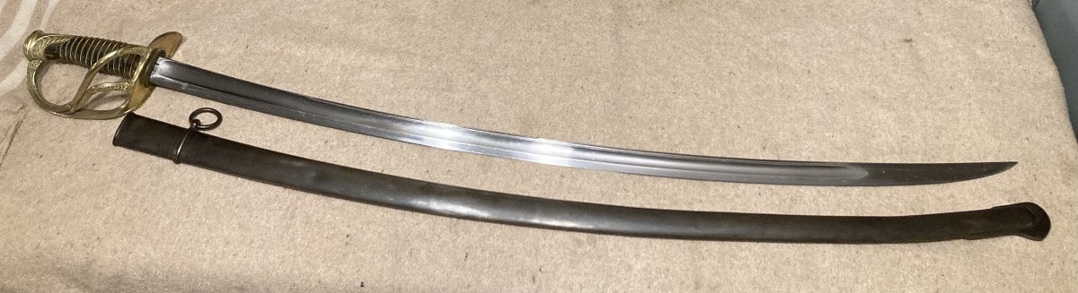 Light Cavalry Officer's Saber; Model 1822 Modified Dated Aiut 1892 Third Republic-photo-3