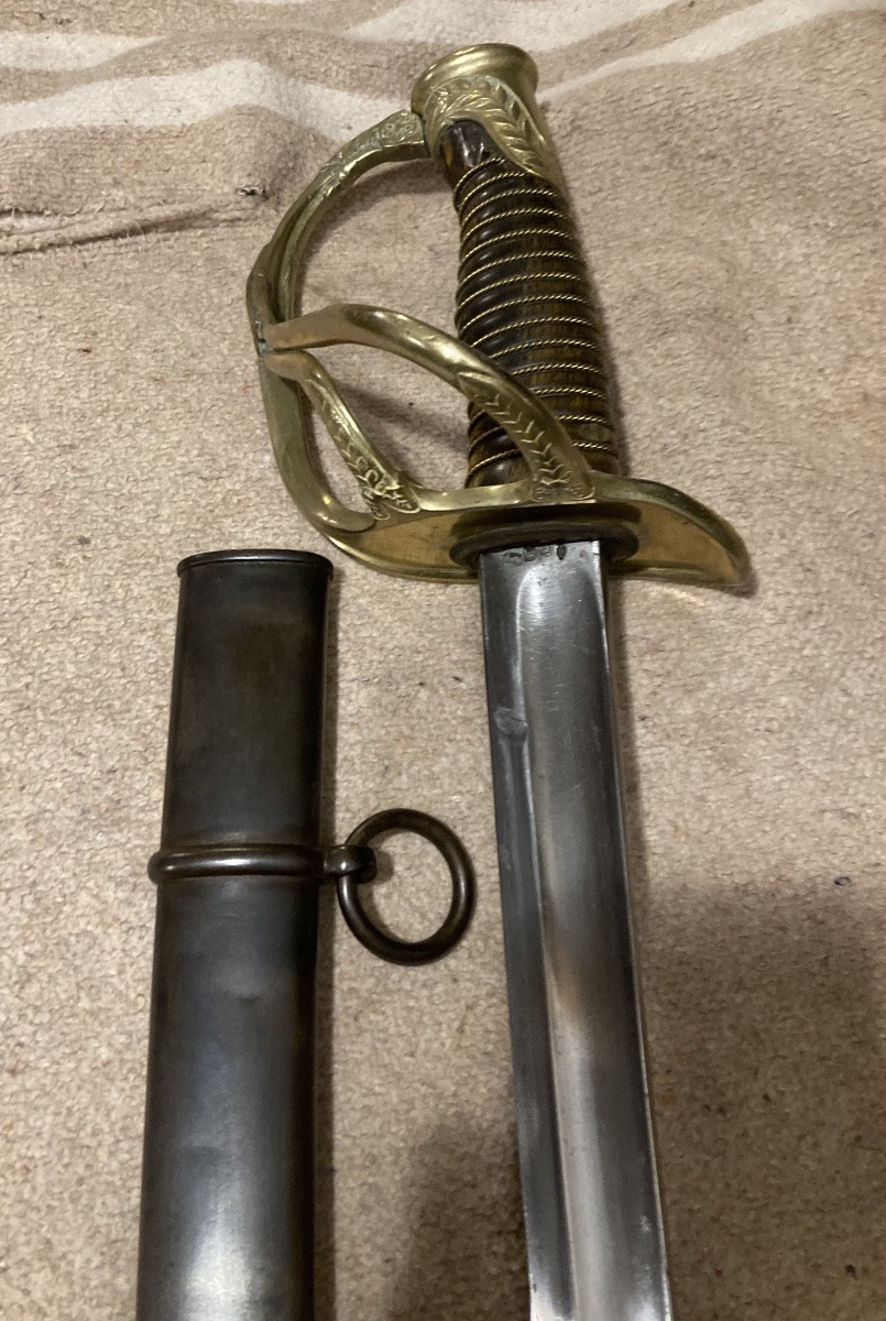 Light Cavalry Officer's Saber; Model 1822 Modified Dated Aiut 1892 Third Republic-photo-4