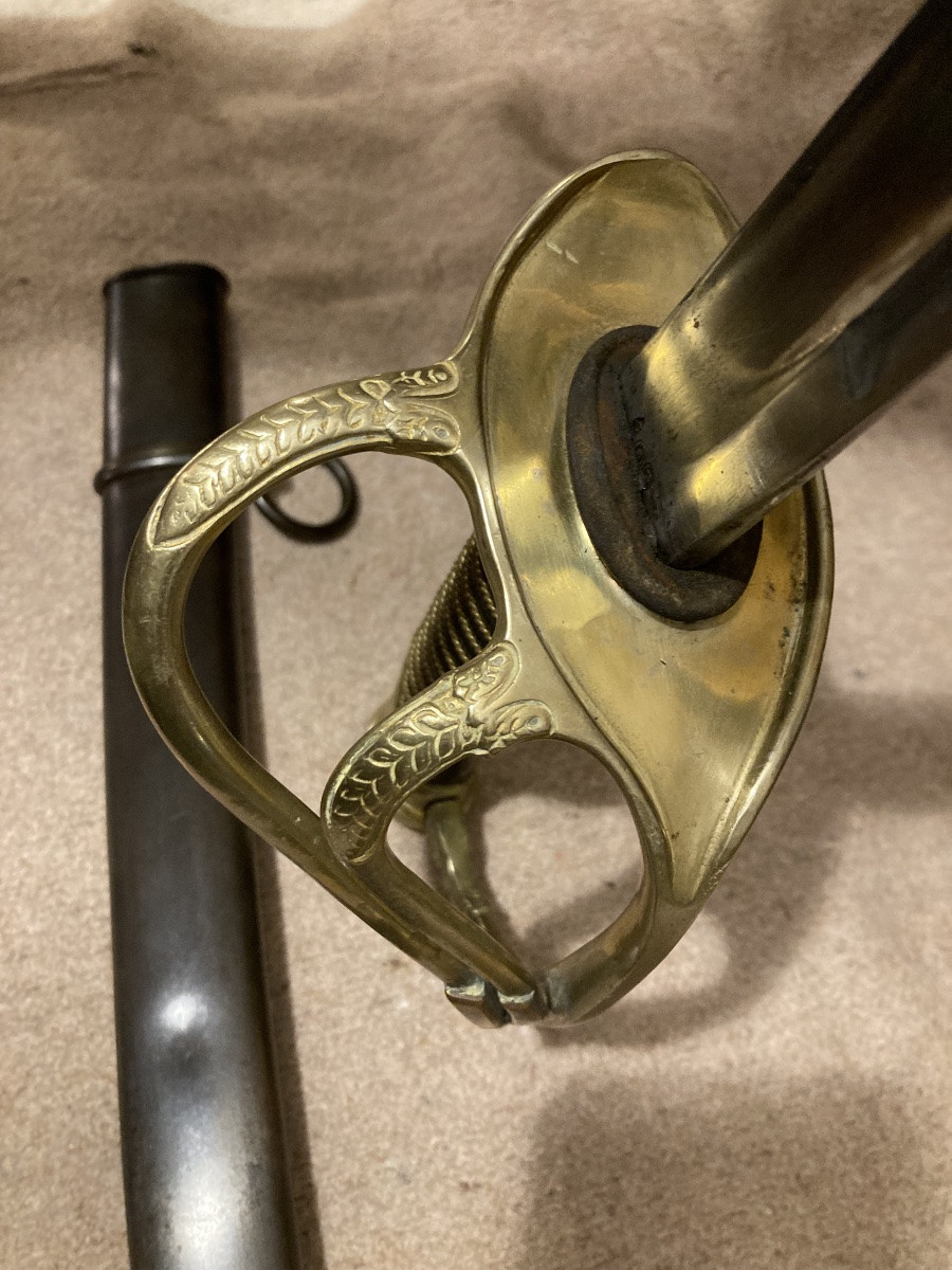 Light Cavalry Officer's Saber; Model 1822 Modified Dated Aiut 1892 Third Republic-photo-1