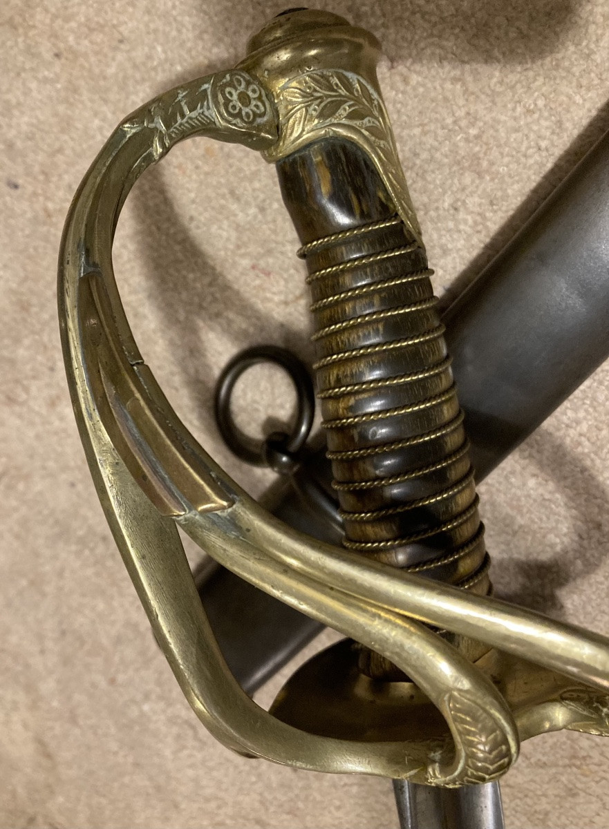 Light Cavalry Officer's Saber; Model 1822 Modified Dated Aiut 1892 Third Republic-photo-2