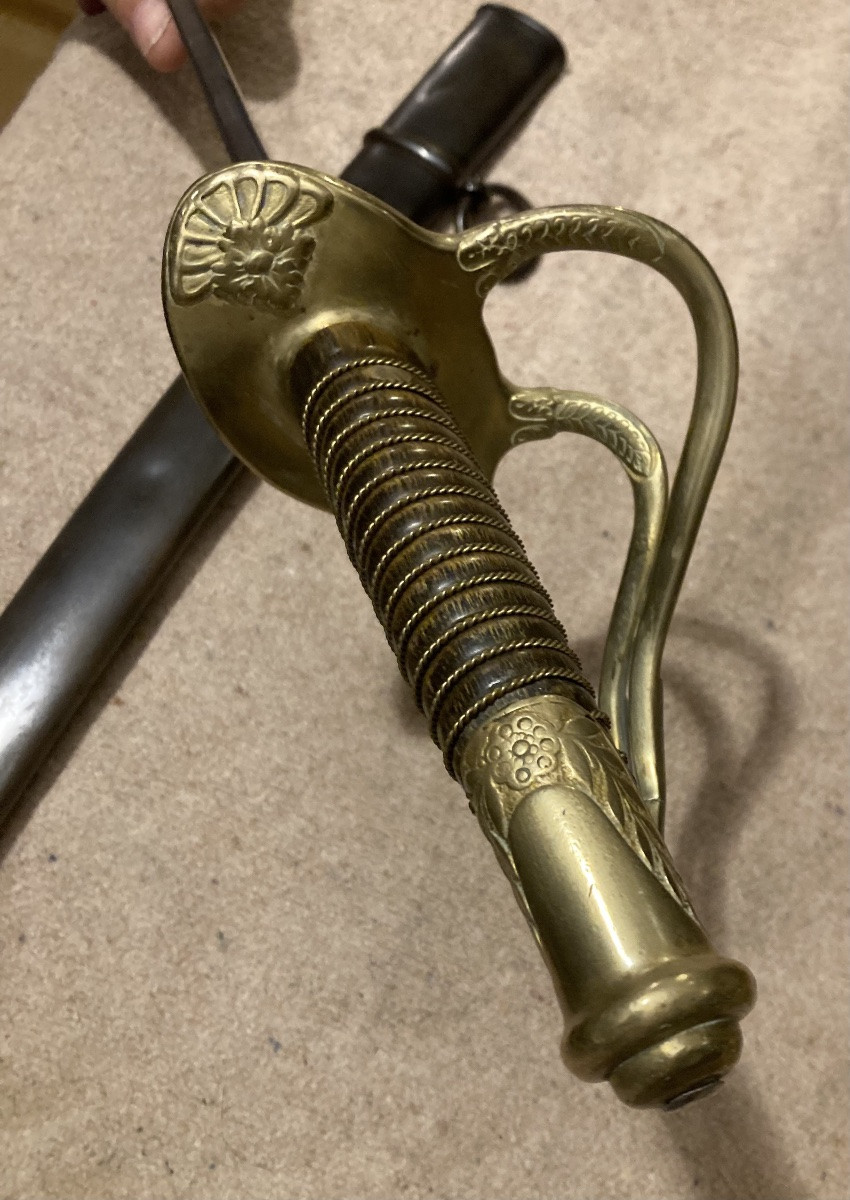 Light Cavalry Officer's Saber; Model 1822 Modified Dated Aiut 1892 Third Republic-photo-3