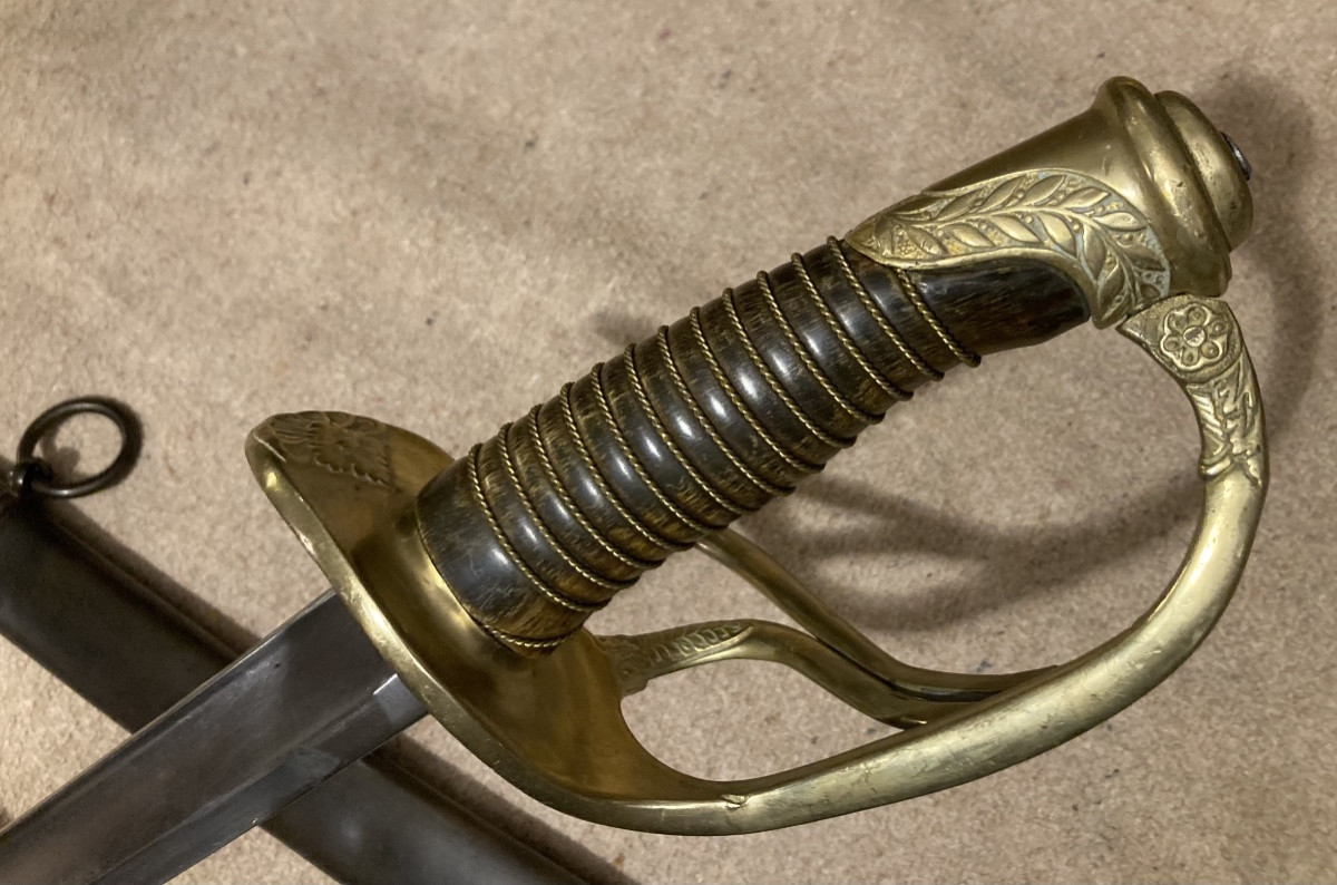 Light Cavalry Officer's Saber; Model 1822 Modified Dated Aiut 1892 Third Republic-photo-4