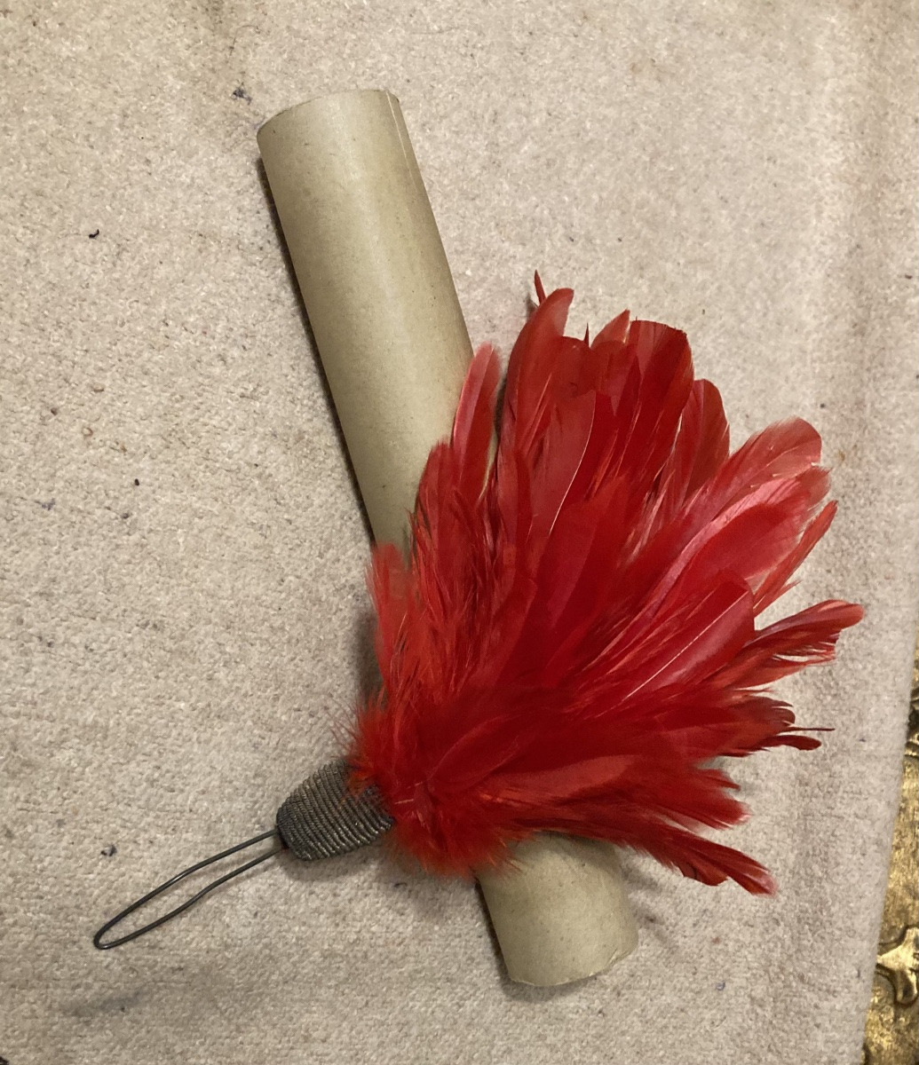 Plumet For Scarlet Shako Or Kepi 19th Century France-photo-2