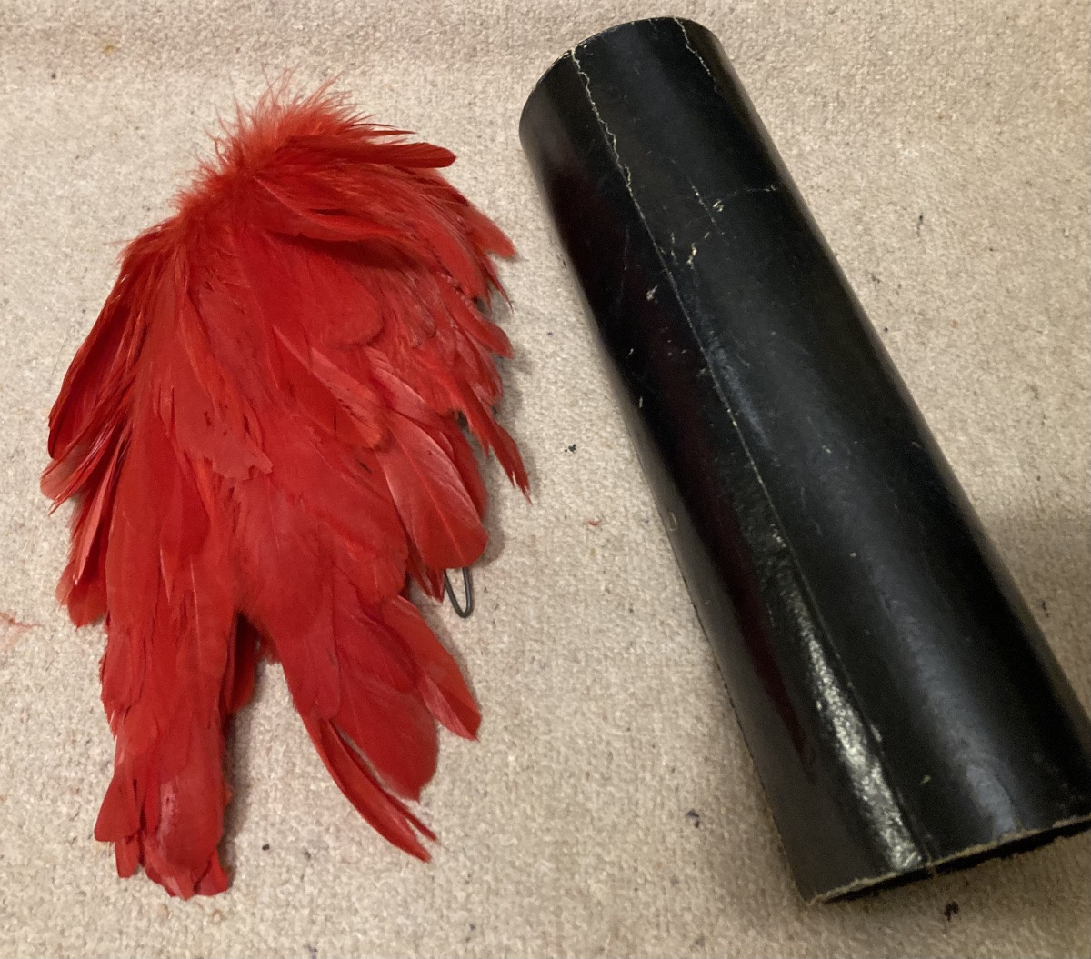 Plumet For Officer's Shako Or Kepi. In Falling Scarlet Rooster Feathers. 19th C. France.-photo-2