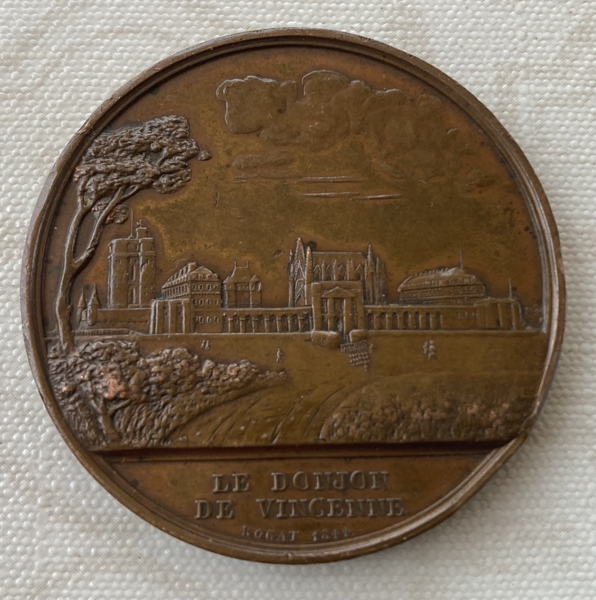 Medal Prise De La Bastille July 14, 1789 And Donjon De Vincennes 1844. France .-photo-2