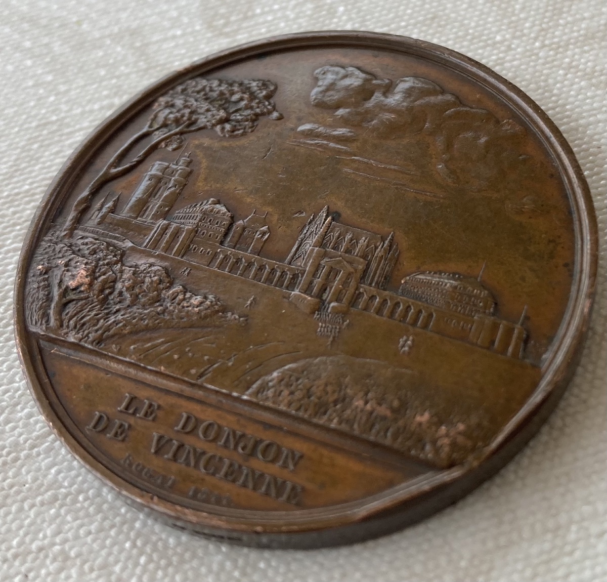 Medal Prise De La Bastille July 14, 1789 And Donjon De Vincennes 1844. France .-photo-1