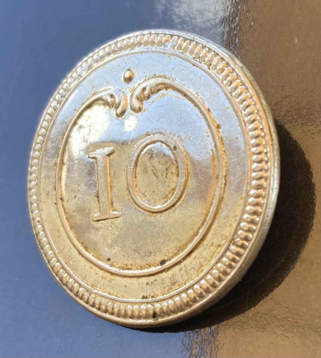 Bouton d’officier gros module de 25 mm de diamètre du 10éme Régiment de Dragon. Premier Empire.-photo-2