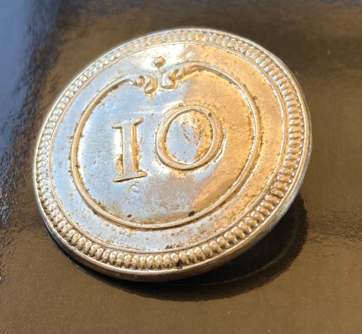 Bouton d’officier gros module de 25 mm de diamètre du 10éme Régiment de Dragon. Premier Empire.-photo-3