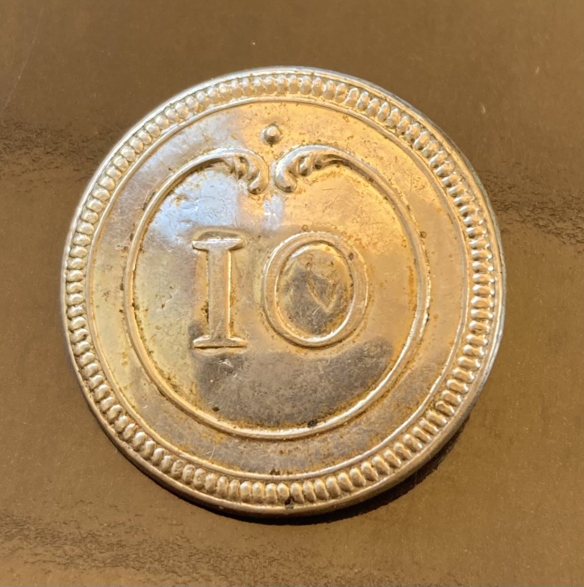 Bouton d’officier gros module de 25 mm de diamètre du 10éme Régiment de Dragon. Premier Empire.
