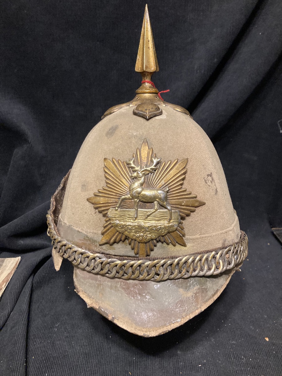 Victorian British  Hertfordshire. Regiment Grey. Clothilde Home . Service Helmet.