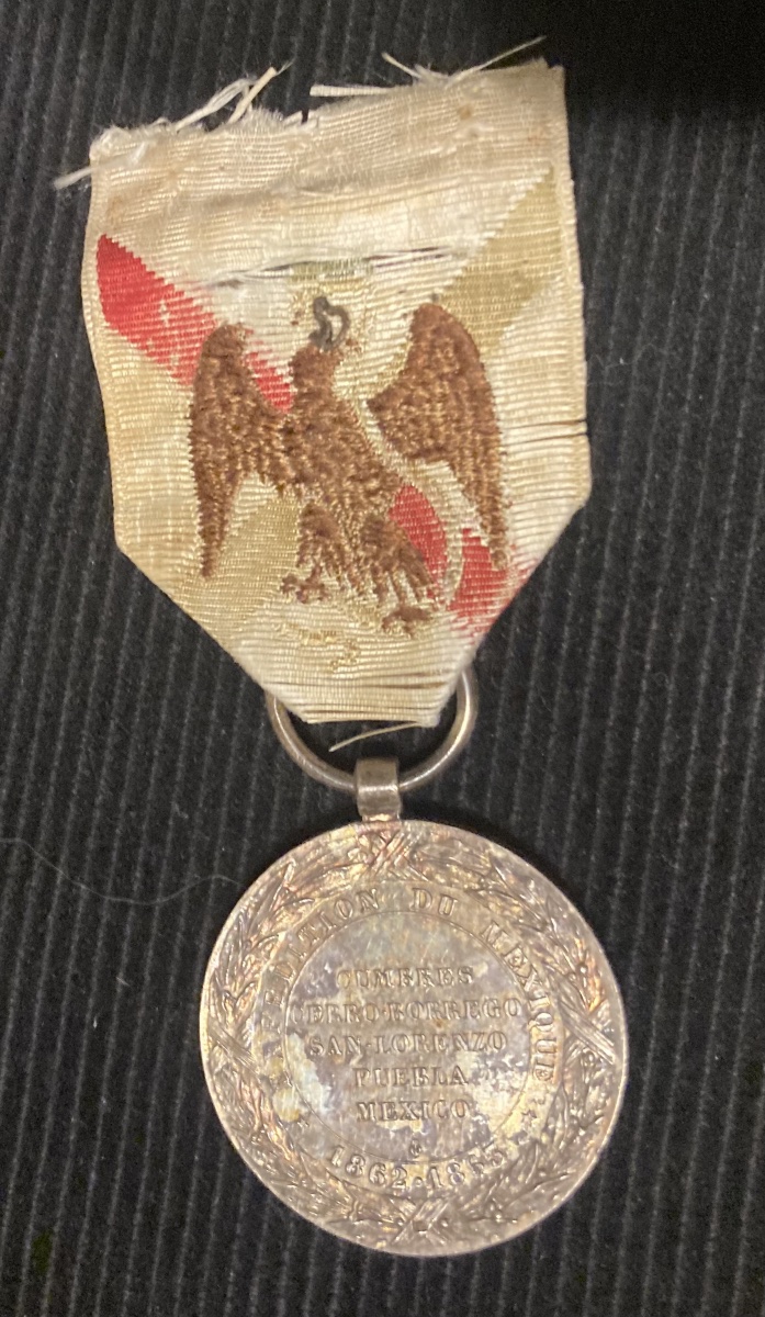 Médaille Commémorative du Mexique . Famille de Pierre Cassaigne  XIXéme -photo-3