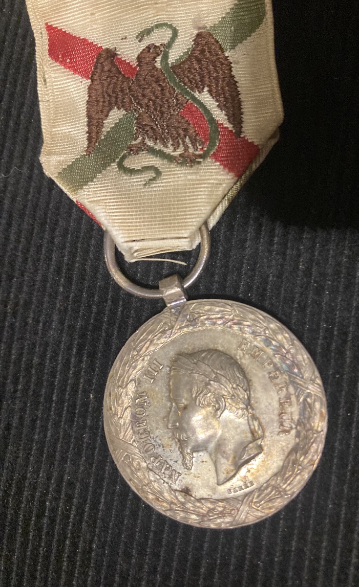 Médaille Commémorative du Mexique . Famille de Pierre Cassaigne  XIXéme -photo-1