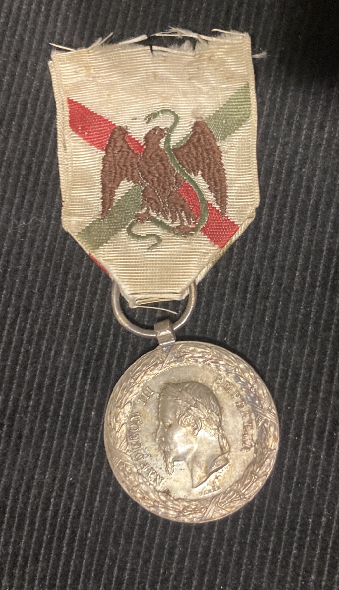 Médaille Commémorative du Mexique . Famille de Pierre Cassaigne  XIXéme 