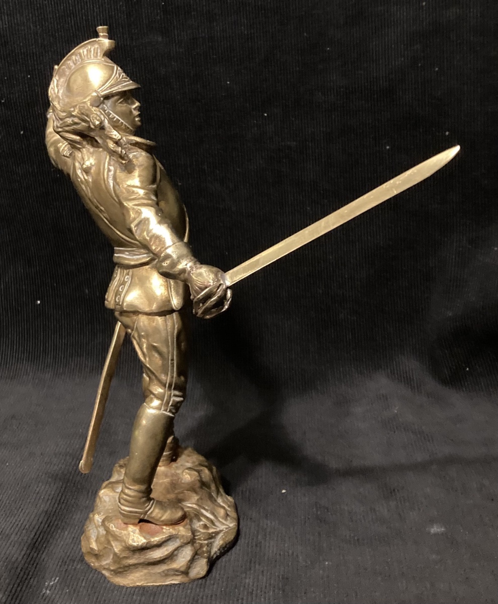 Bronze "cuirassier Officer" Signed By George Omerth. Early 20th Century. -photo-2